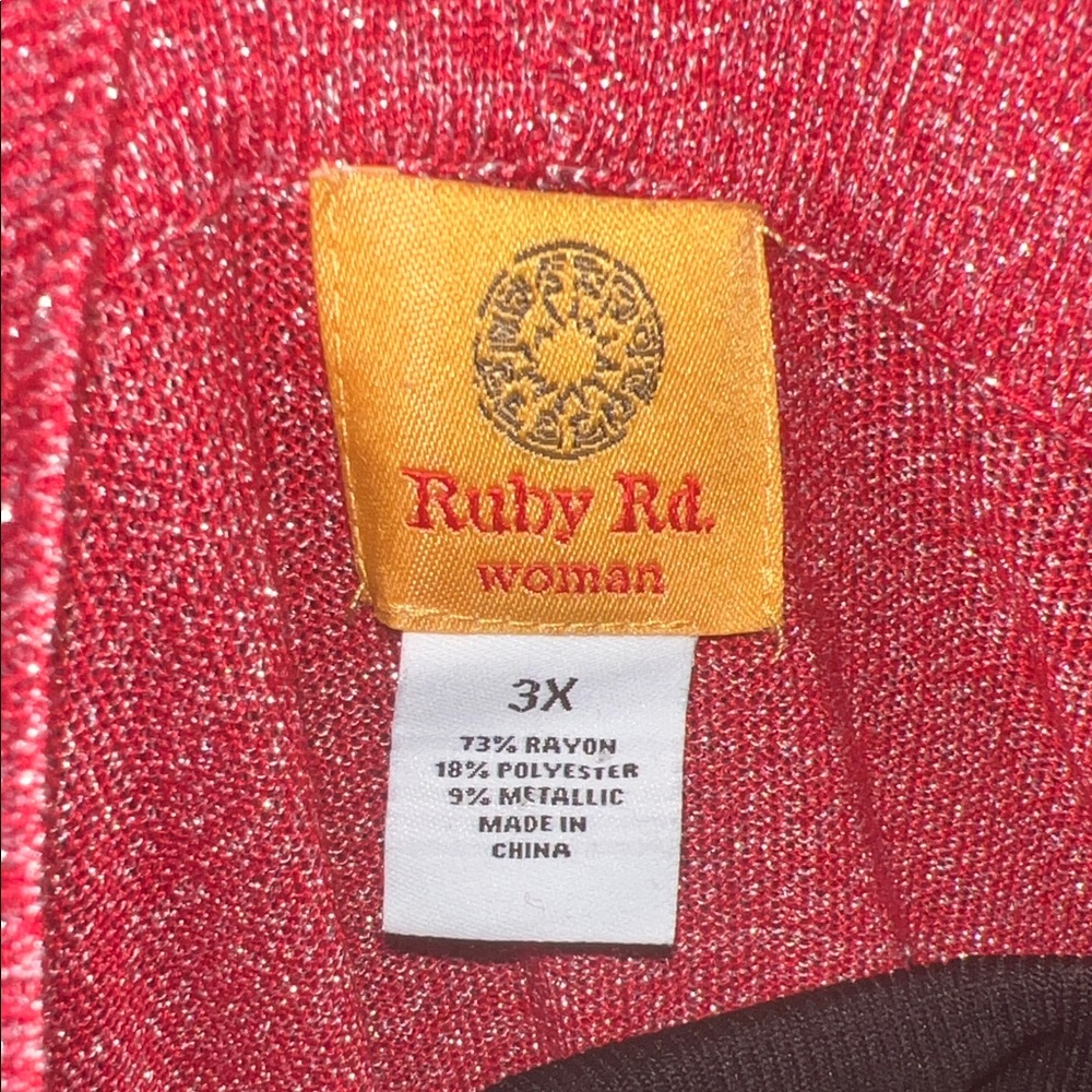 Ruby Rd. Glittering Red Cardigan - Picture 3 of 7